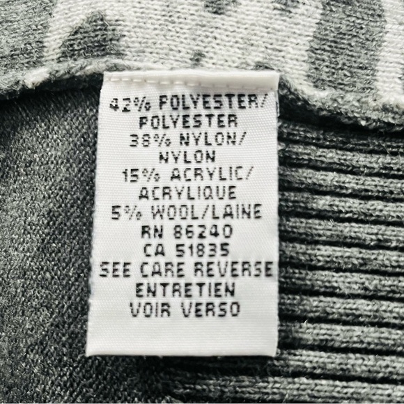 RAVEL shawl collar cardigan long sleeve grey knit two toned geometric Size XL - Picture 8 of 11